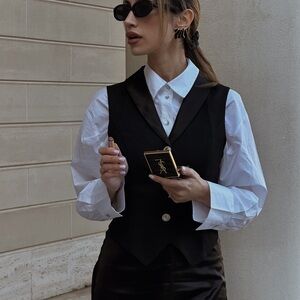 Old Money Black Vest Dress